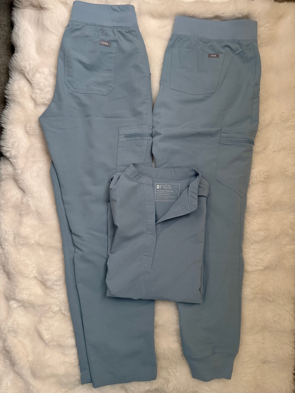 Figs Women's Sky Blue Cargo Jogger Scrub Pants